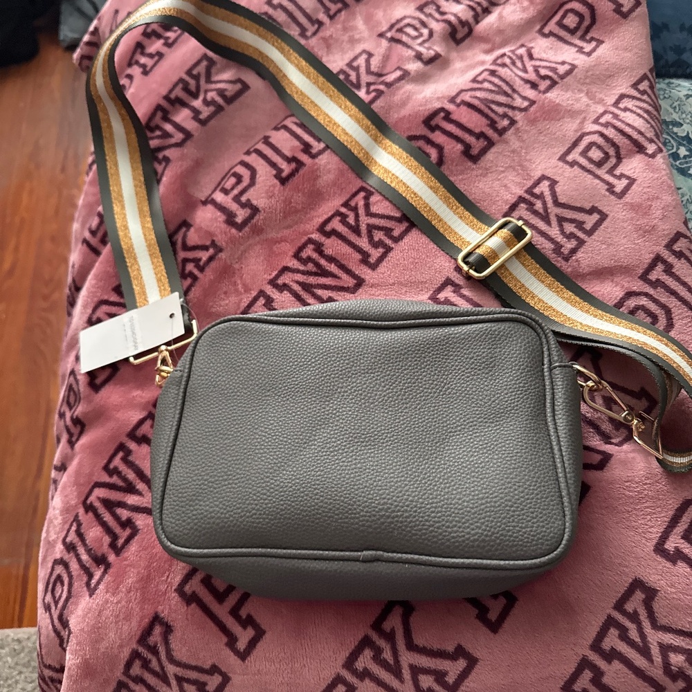 Gray Crossbody Bag with  Adjustable Strap - with gray strap only